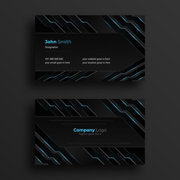 Premium Vector | Business card design with futuristic design