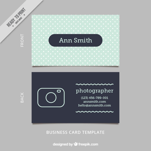 Business card on a dots background Premium Vector