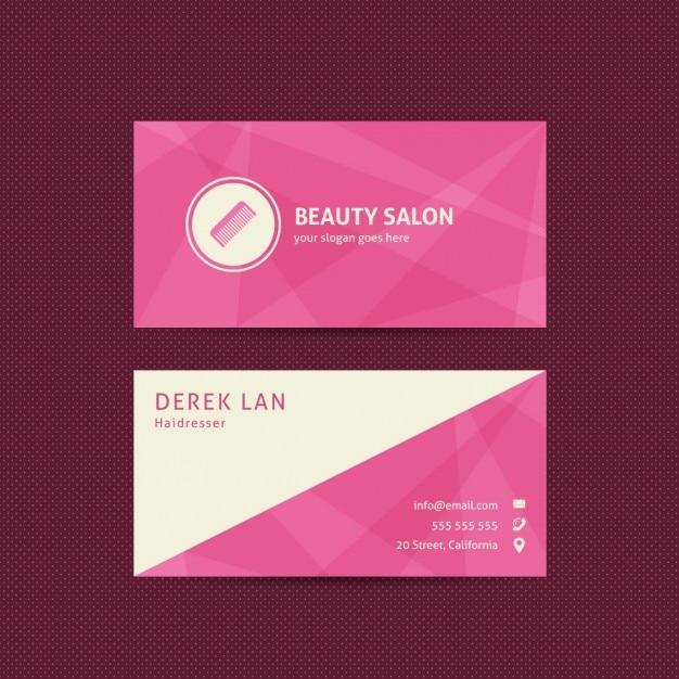 Business card for beauty salons and\
hairdressers