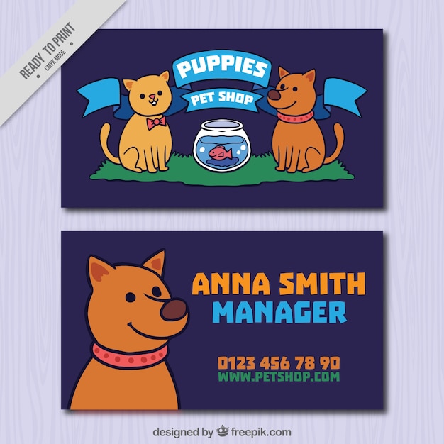 Business card for pet shop