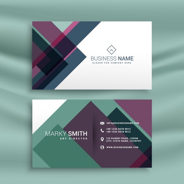 Business card presentation template with\
abstract colorful shapes