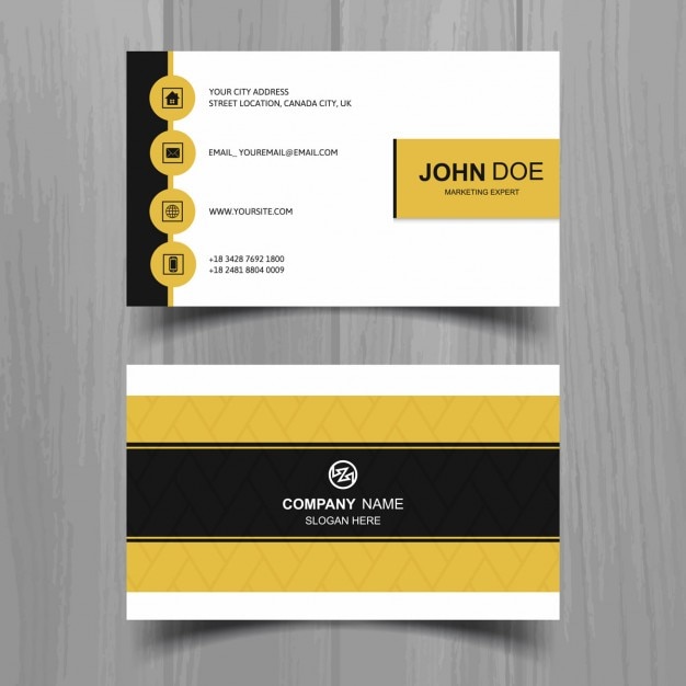 Download Download Vector Yellow Business Card With Circles Vectorpicker PSD Mockup Templates