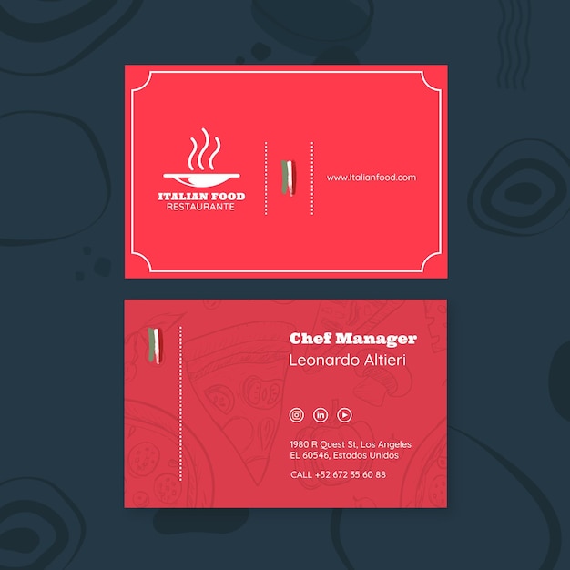 Restaurant Business Cards Templates Free