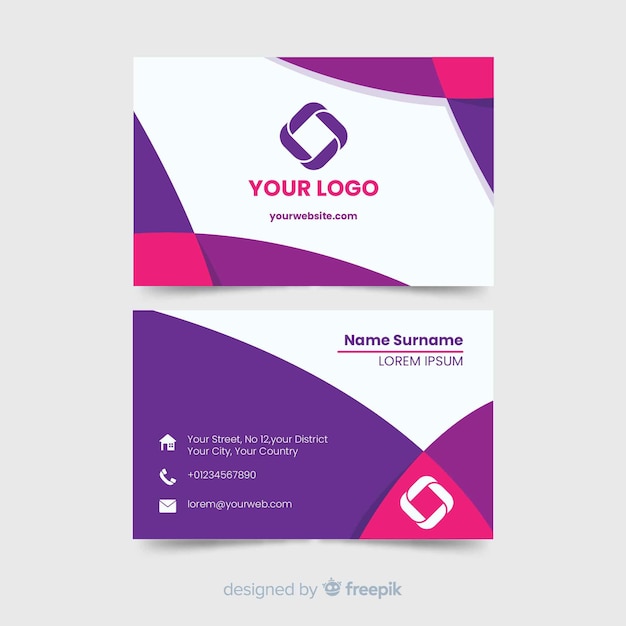 Free Vector | Business card template with abstract shapes