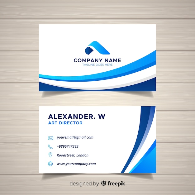 Business card template with abstract shapes Vector | Free ...