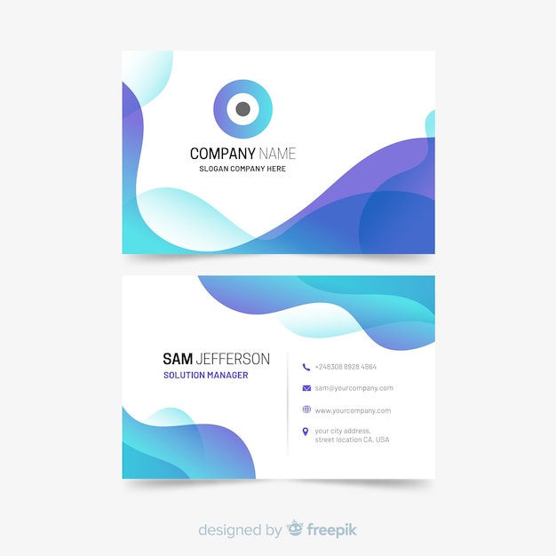 Business card template with abstract shapes Free Vector