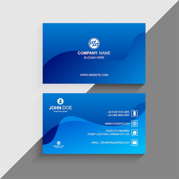 Download Free Business Card Template With Blue Wave Background Premium Vector Use our free logo maker to create a logo and build your brand. Put your logo on business cards, promotional products, or your website for brand visibility.