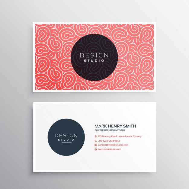 Business card template with hand drawn abstract\
shapes