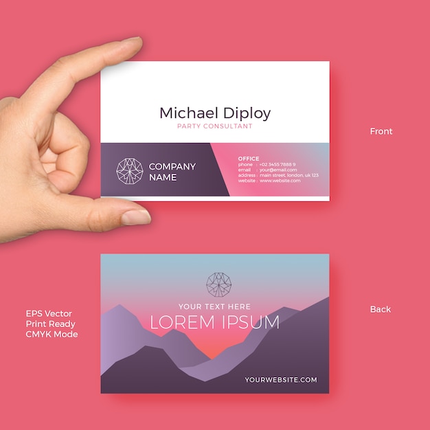 Download Free Business Card Vector Template With Modern Sunset Gradient Colors Use our free logo maker to create a logo and build your brand. Put your logo on business cards, promotional products, or your website for brand visibility.