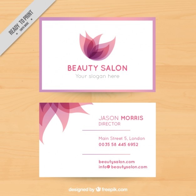 Business card with abstract flowers | Free Vector