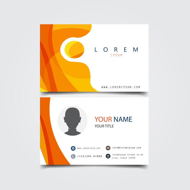 Business Card With Abstract Wave Framing Vector Premium Demo 24