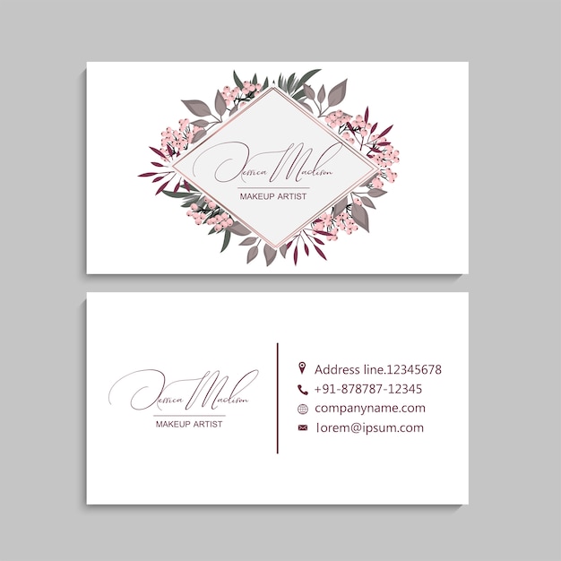 Download Free Business Card With Beautiful Flowers Template Premium Vector Use our free logo maker to create a logo and build your brand. Put your logo on business cards, promotional products, or your website for brand visibility.