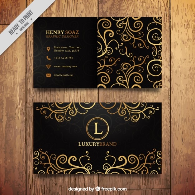 Free Vector | Business card with folden swirls