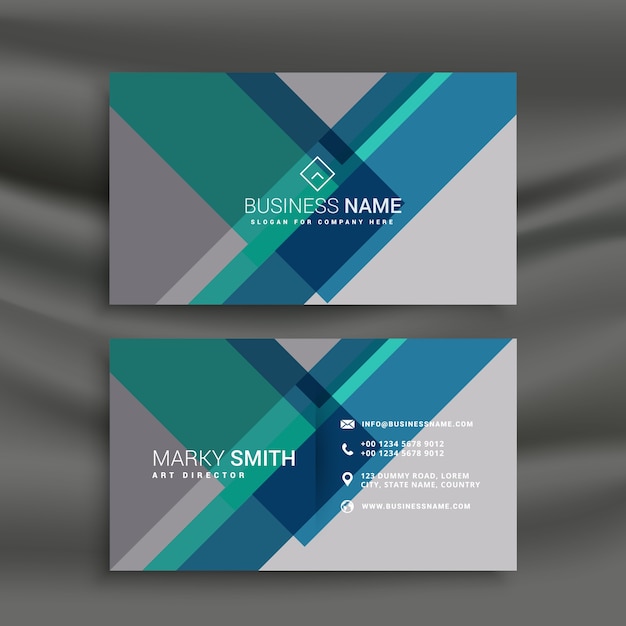 Business card with geometric shapes
