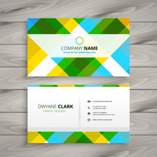 Business card with geometrical pattern
