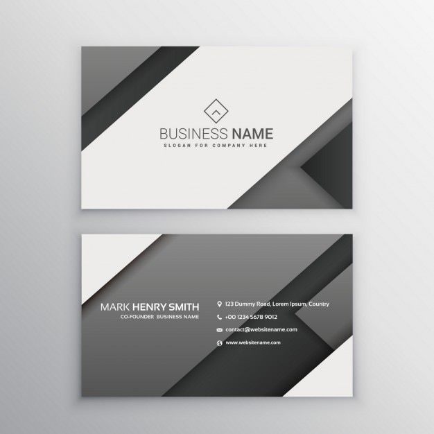 Business card with gray geometric shapes
