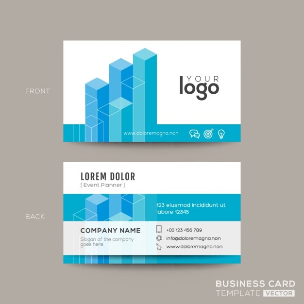 Business card with isometric shapes