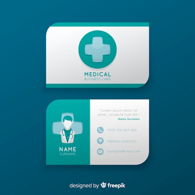 Free Vector | Business card with medical concept in modern style