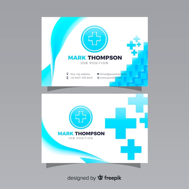 Free Vector | Business card with medical concept in professional style