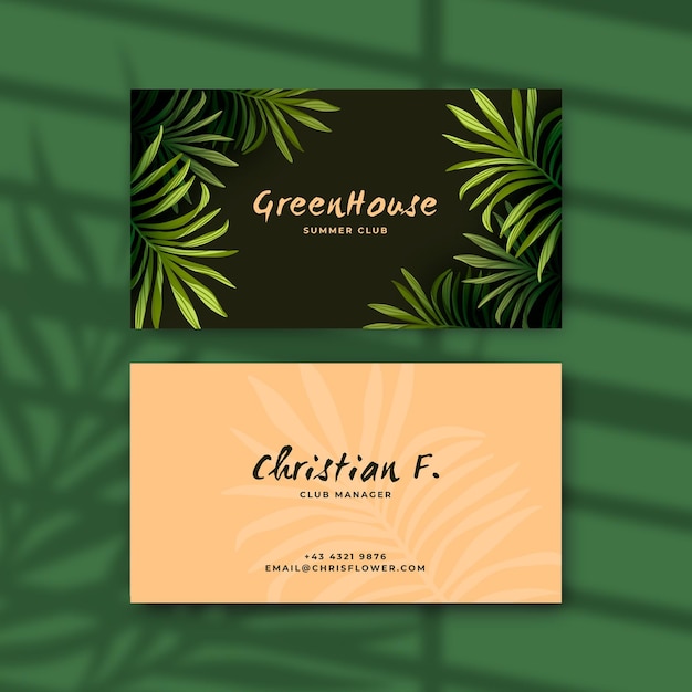 Free Vector | Business card with natural motifs