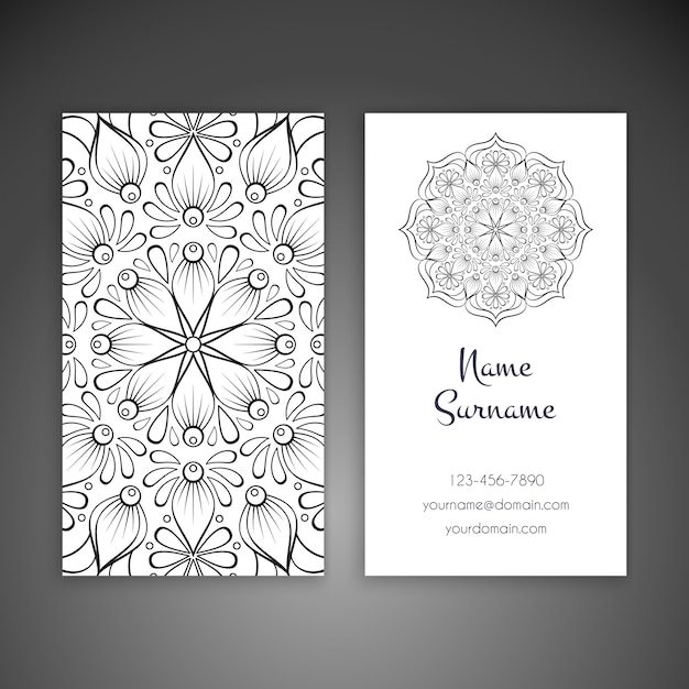 Free Vector | Business card with ornamental drawings