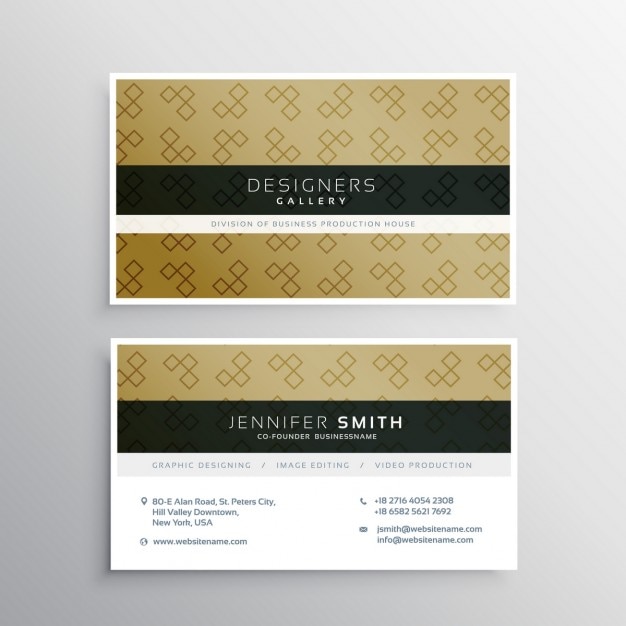 Business card with ornaments