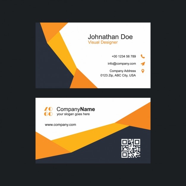 Business card with polygonal shapes