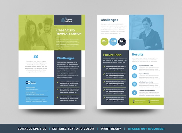 Premium Vector | Business case study or marketing sheet and flyer designa