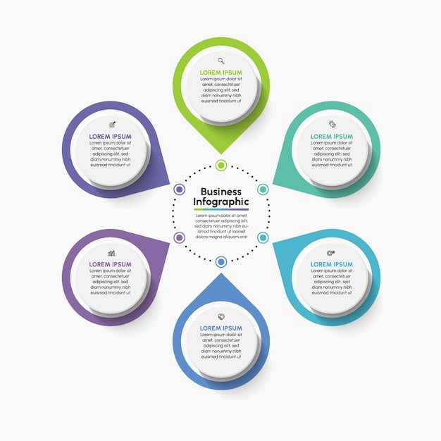 Premium Vector | Business circle infographic template