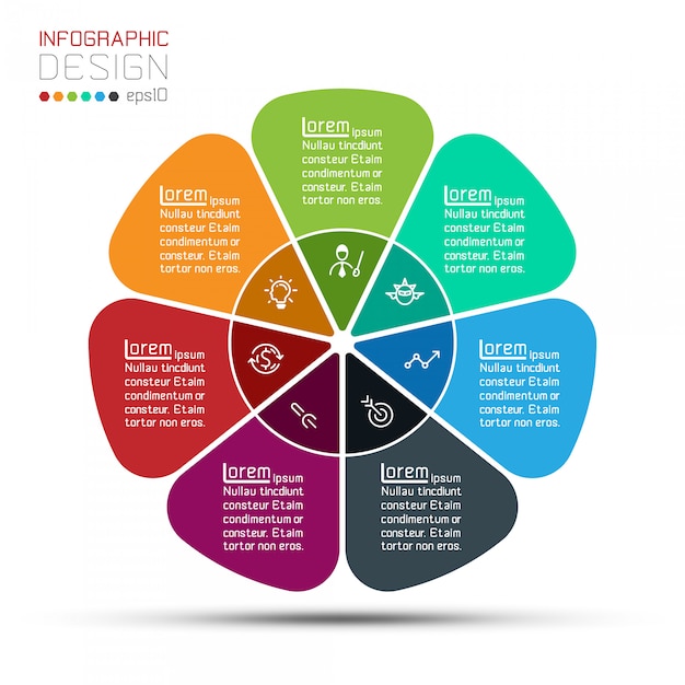 Premium Vector | Business circle shape infographic template groups bar.