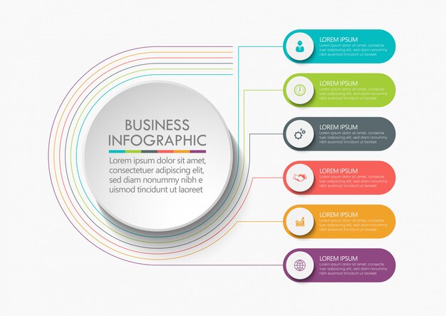 Business circle. timeline infographic icons design Premium Vector