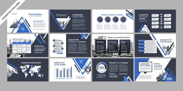 Prezentaciya Biznes Kompanii S Shablonom Infografiki Premium Vektory