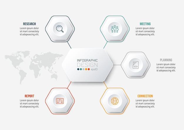 Premium Vector Business Concept Infographic Template With Diagram 9349