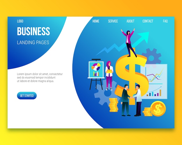 Download Free Download This Free Vector Business Concept Landing Page Template Use our free logo maker to create a logo and build your brand. Put your logo on business cards, promotional products, or your website for brand visibility.