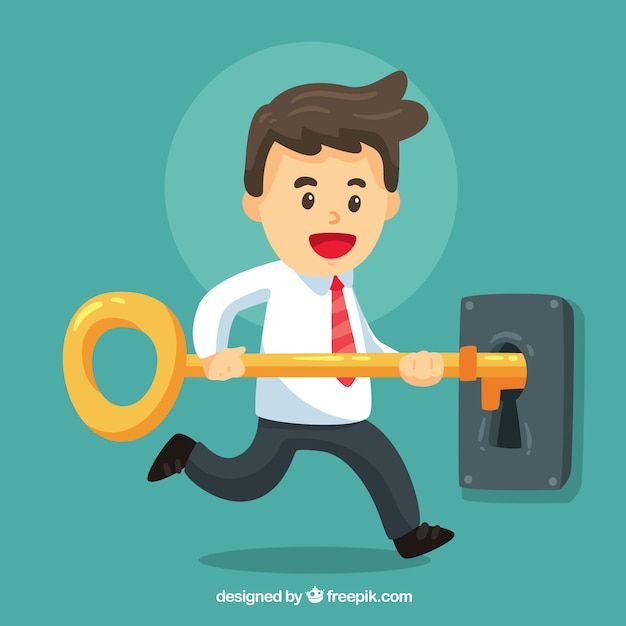 Free Vector Business concept with key to success 