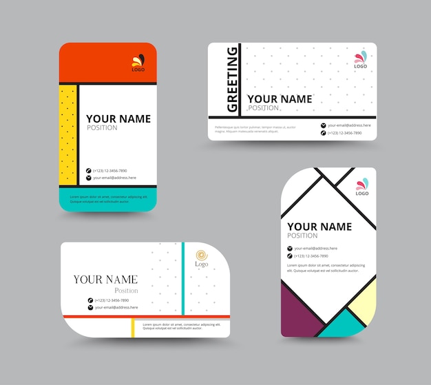 Business contact card Premium Vector