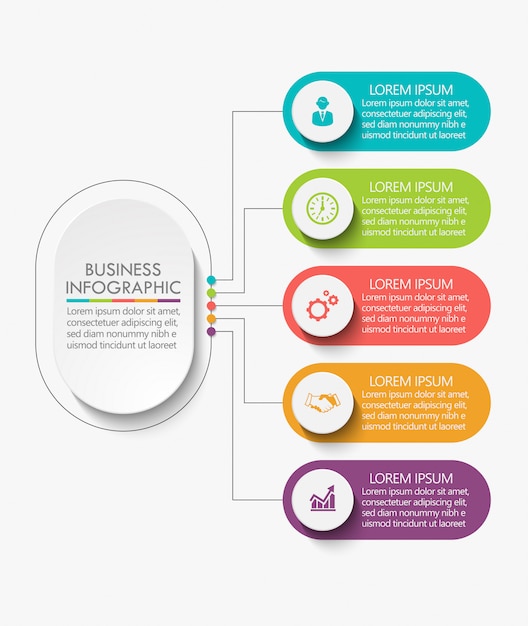 Business data visualization Premium Vector