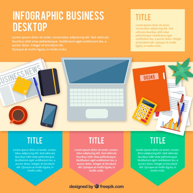 Business desktop infographics Vector | Premium Download