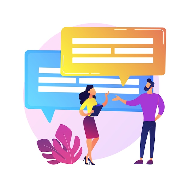 Free Vector | Business discussion. verbal communication, colleagues ...