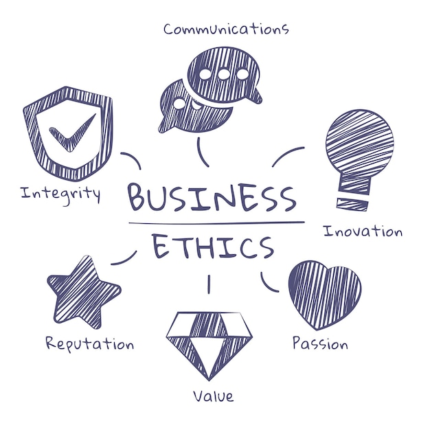 Free Vector | Business ethics grey hand drawn