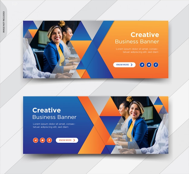 ビジネスfacebookカバーソーシャルメディア投稿バナーデザイン プレミアムベクター