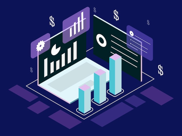 Premium Vector | Business and finance ismetric design vector