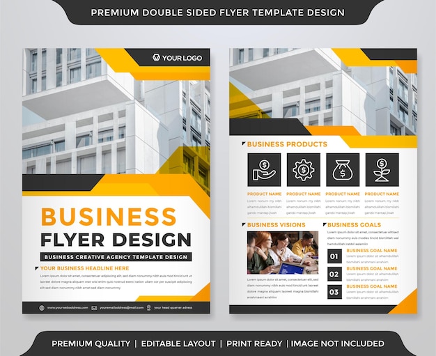 Premium Vector | Business flyer template with double sides layout ...