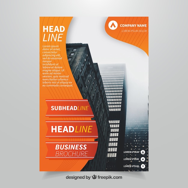 Business Flyer Template With Orange Details Vector Free Download