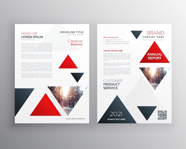 Premium Vector | Business flyer template with triangles shapes