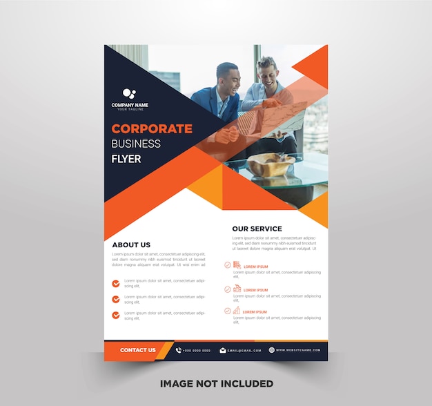 Premium Vector | Business flyer templates with orange color combinations