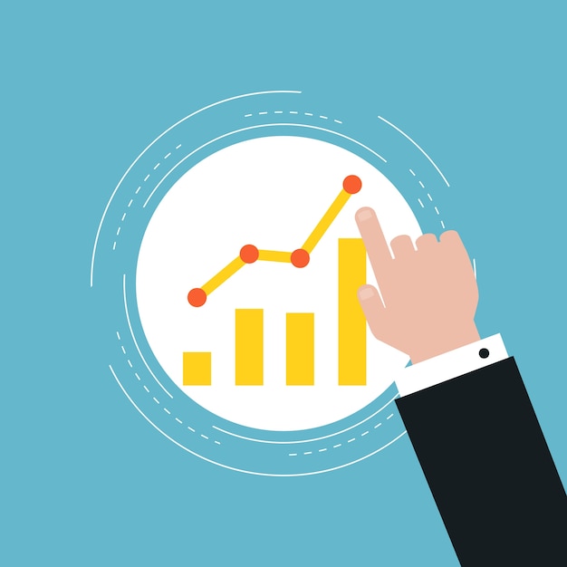 Business graph statistics  flat illustration  design  Vector  