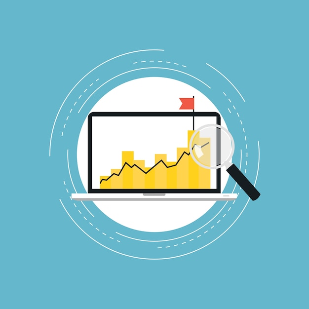 Business graph statistics  flat vector  illustration  design 