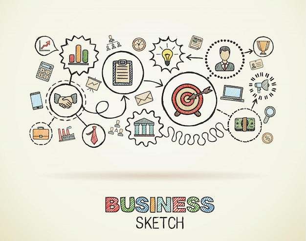Download Free Business Hand Draw Integrated Icons Set Colorful Sketch Use our free logo maker to create a logo and build your brand. Put your logo on business cards, promotional products, or your website for brand visibility.