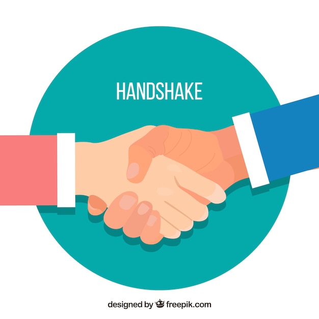 Handshake icon or logo business concept. Vector illustration of Caucasian  and African American businessmen shaking hands in greeting or agreement.  Stock Vector | Adobe Stock